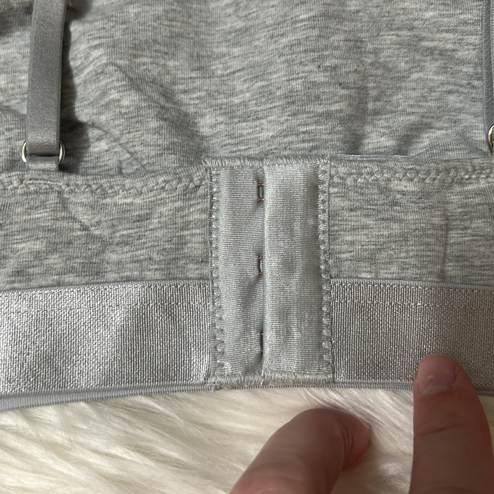 Gray Satin-Trim Bralette with Adjustable Straps - Picture 6 of 12
